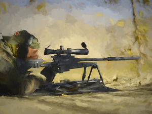 Sniper in watercolor