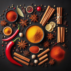 Spices on black background 2