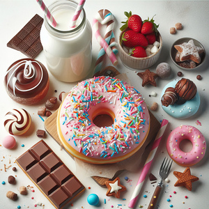 assorted donuts with chocolate frosted pink glaze 1714718610.944