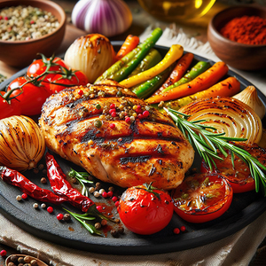 chicken fillet with vegetables vegetable garnish  1715376494.6907