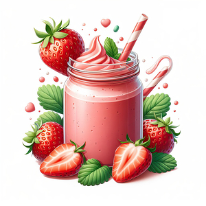 strawberry milkshake illustration 2