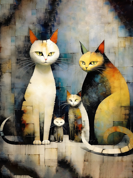 cat family Print