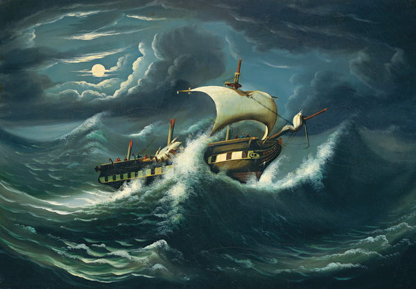 6417 Thomas Chambers Storm Tossed Frigate by artvi
