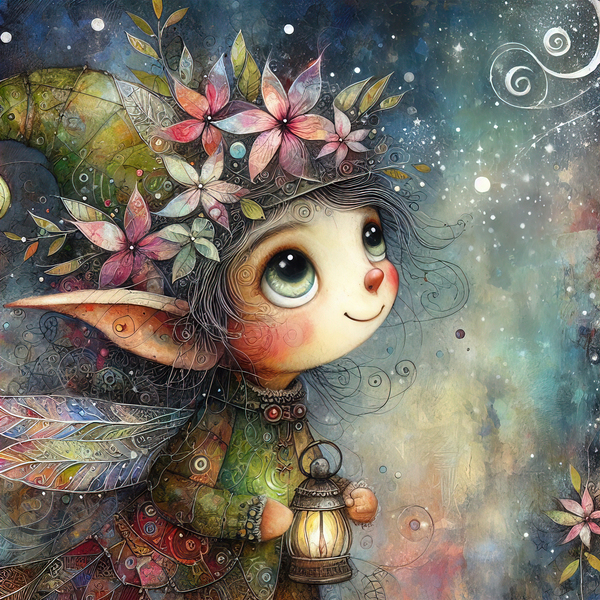 65 Mixed media painting of a caprices nomeelf Print