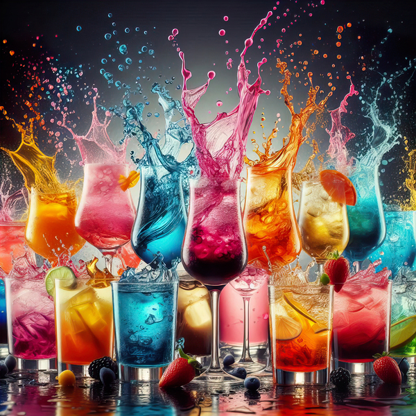 84 cocktail in glass with splashes Print