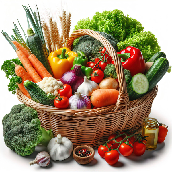 Basket with various fresh vegetables 6 Print