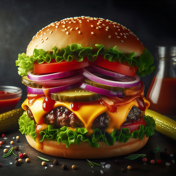 Hamburger french fries and drink on white 1 Print