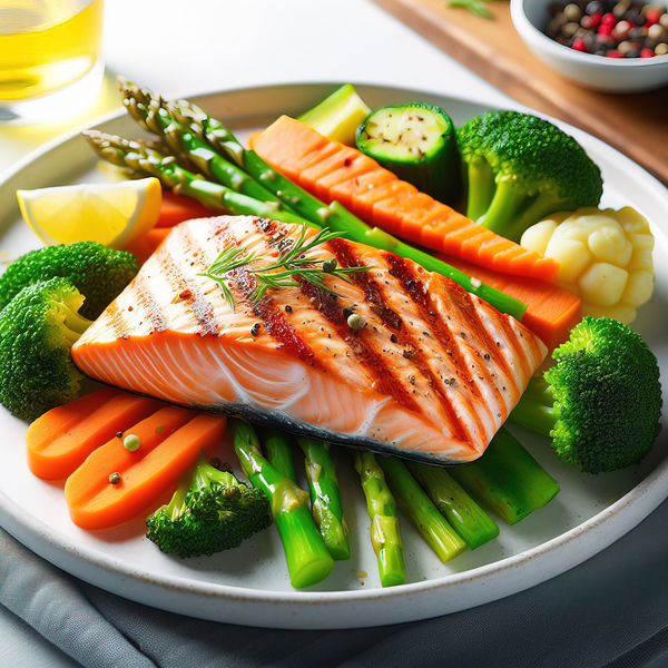 Norwegian salmon salmon with vegetables salmon wi Print