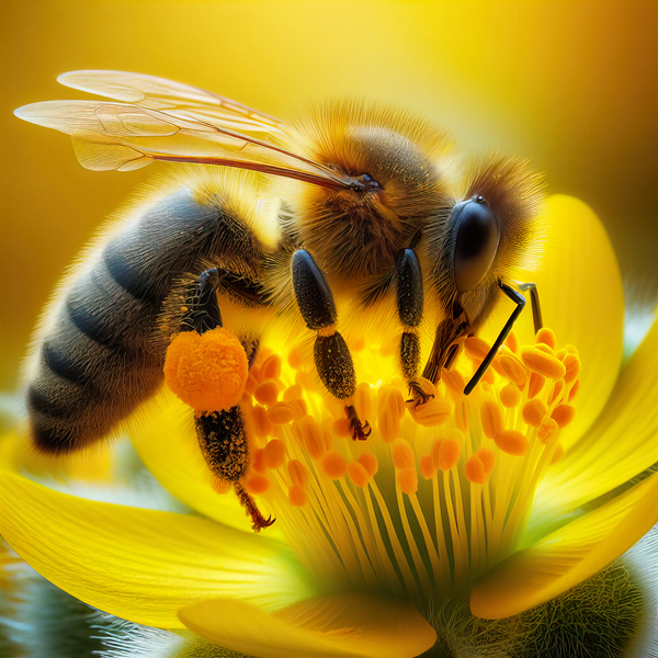 Pollinating bees bee pollinating 4 Print