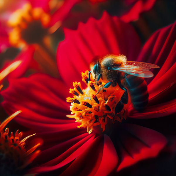 Pollinating bees bee pollinating 6 Print