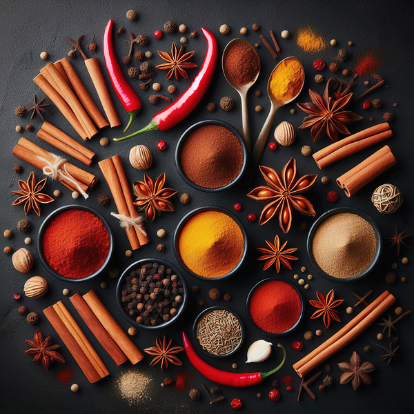 Spices on black background 1 Print