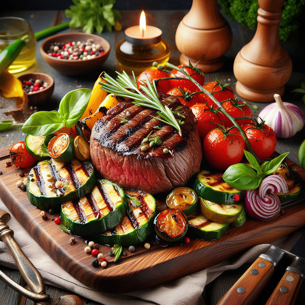 Succulent and juicy portions of grilled steak ser 1715096750.6025 Print