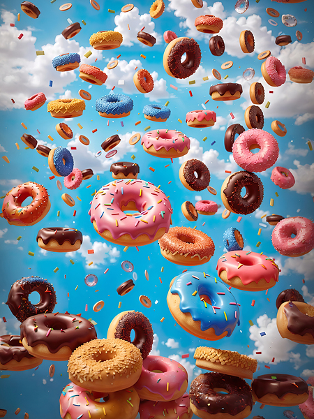 shower of donuts Print