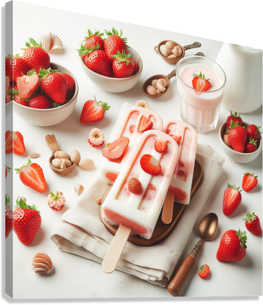 Strawberry pineapple ice cream 13 Canvas Print