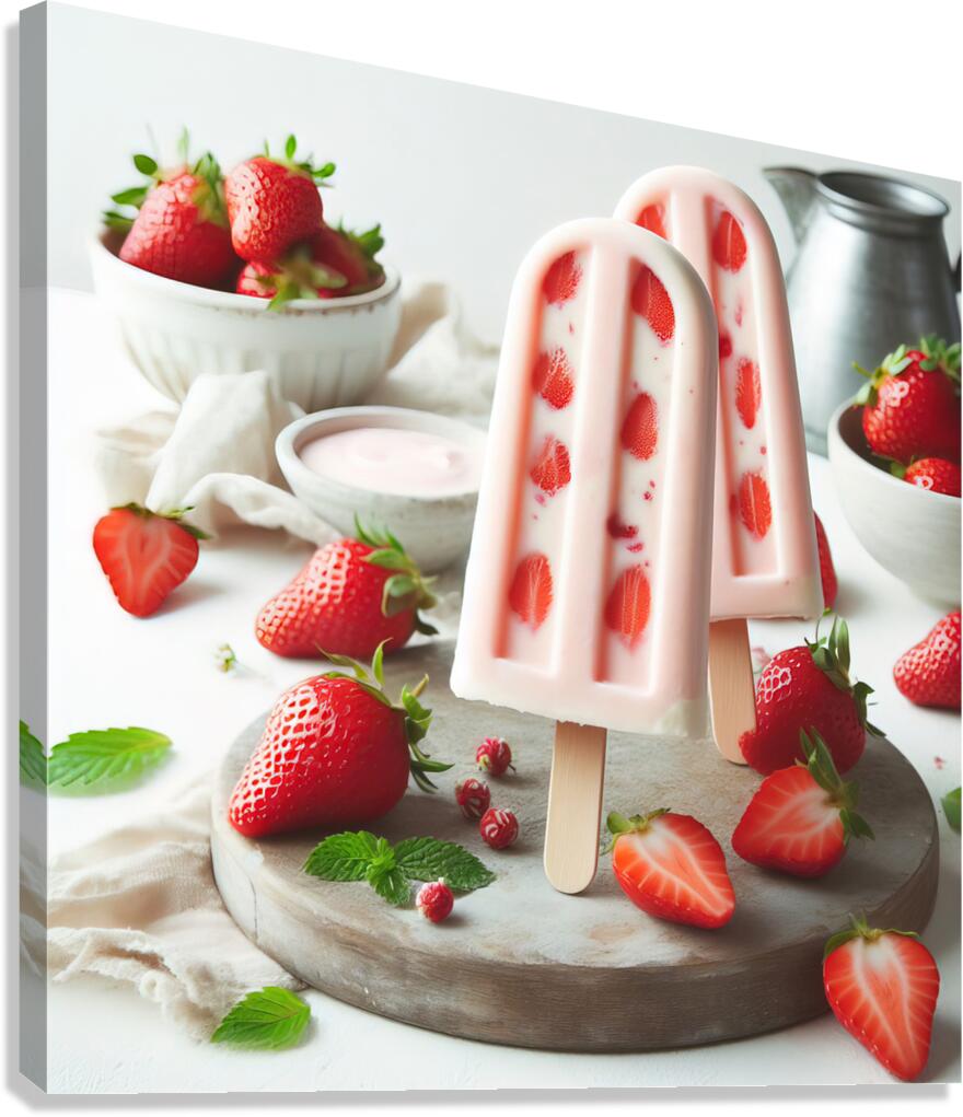 Strawberry pineapple ice cream 18 Canvas Print