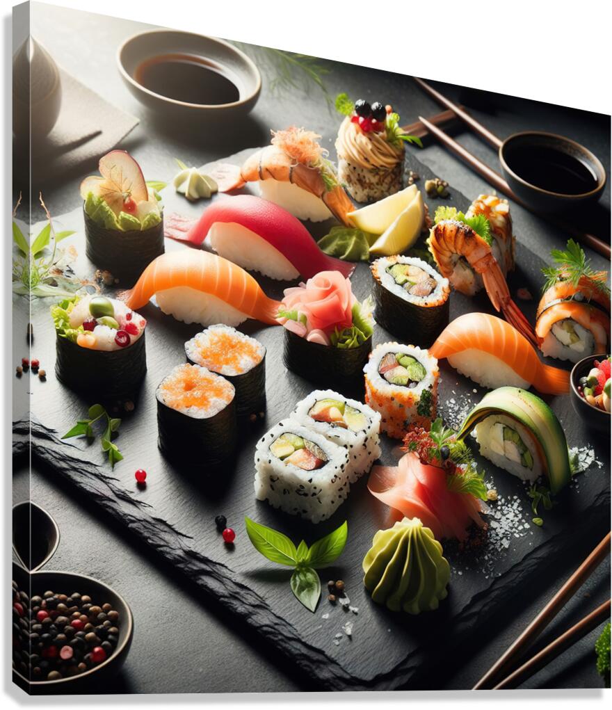 sushi japanese food 3 Canvas Print