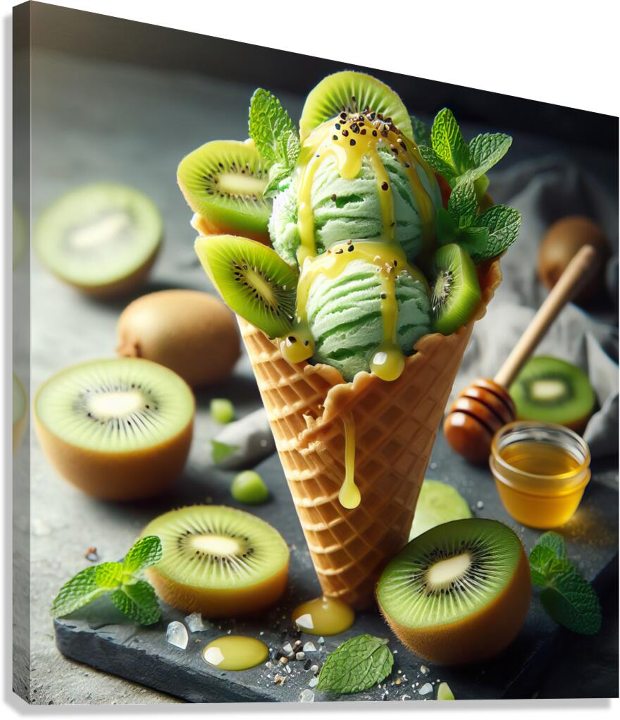 Kiwi ice cream 8 Canvas Print