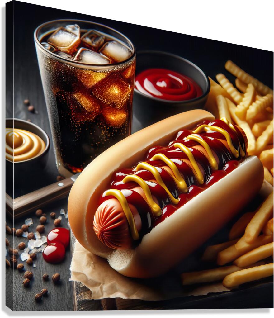 hot dog fast fat american meat food sausage hot b 1714338577.824 Canvas Print