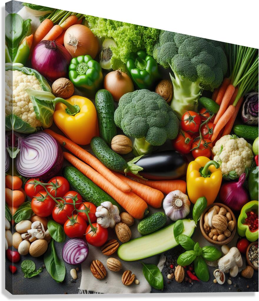 Health food for fitness concept with fruit vegeta 1714505630.1634 Canvas Print