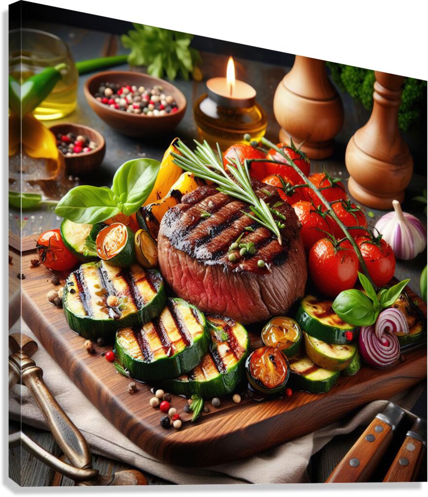 Succulent and juicy portions of grilled steak ser 1715096750.6025 Canvas Print