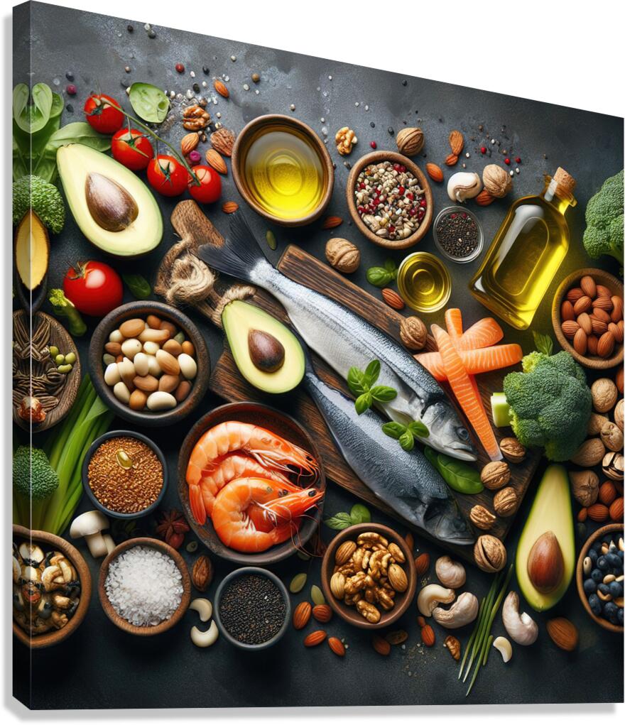 Fish fillet with vegetable garnish healthy diet b 1715272823.1623 Canvas Print