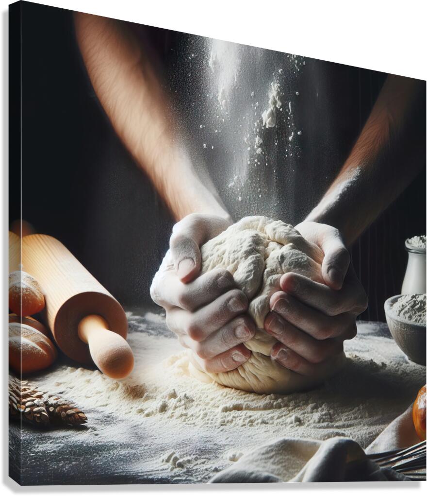kneading bread 3 Canvas Print