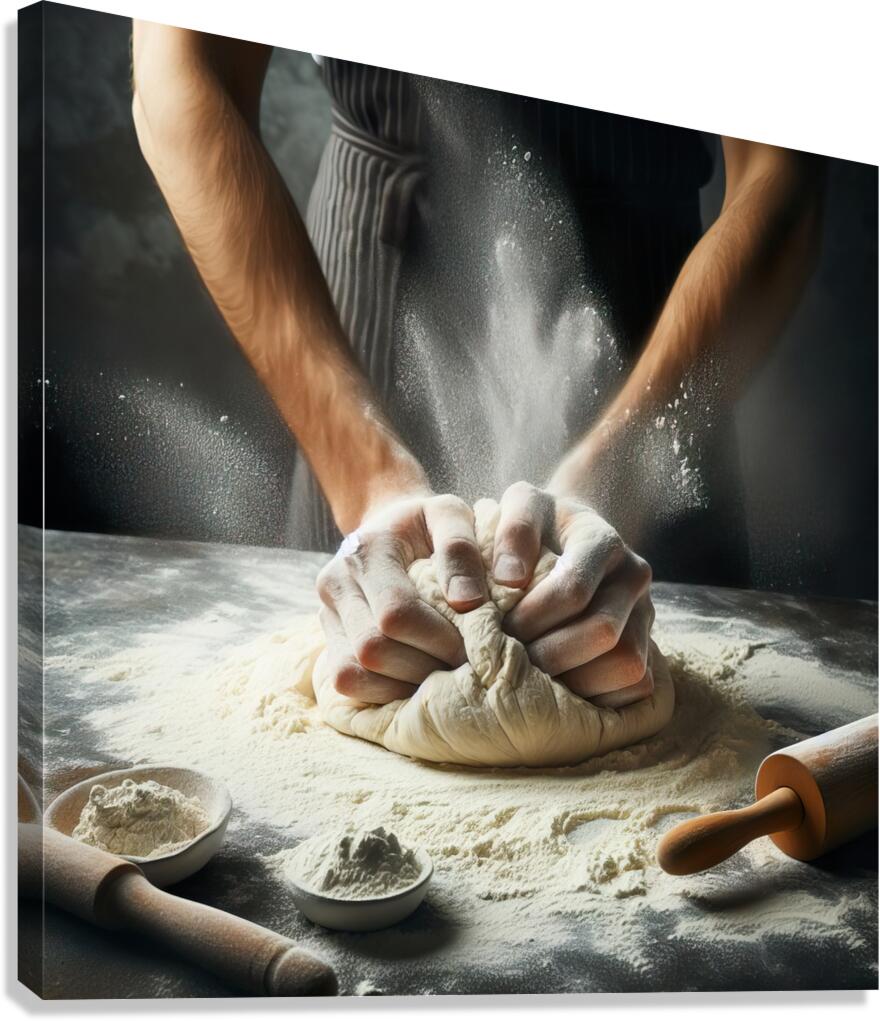 kneading bread 1 Canvas Print