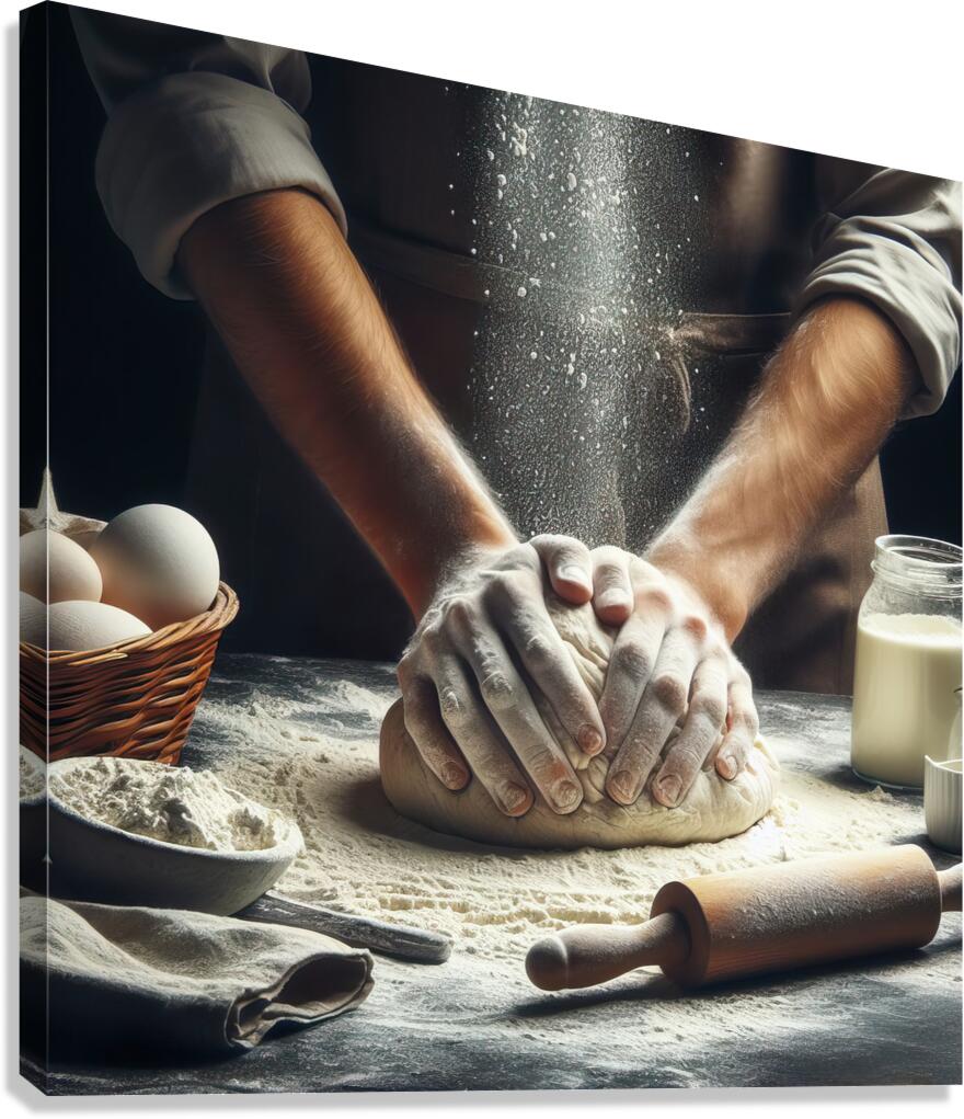 kneading bread 7 Canvas Print
