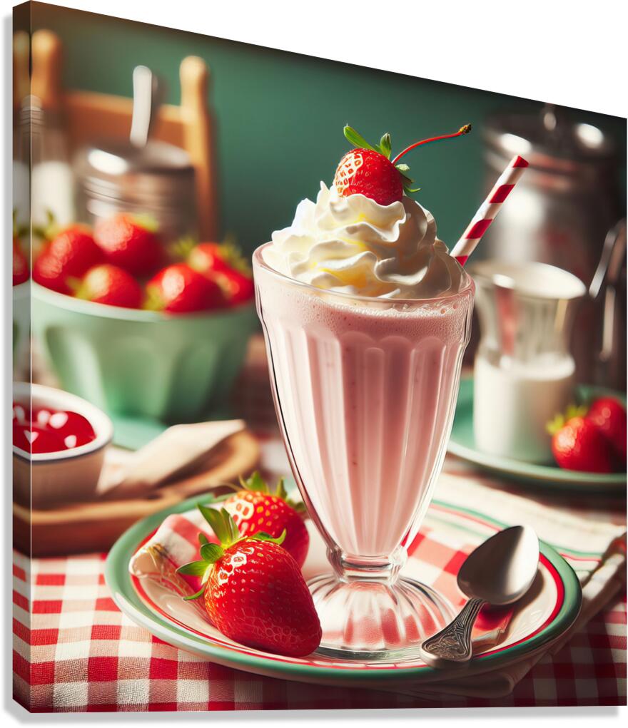 Strawberry milkshake 23 Canvas Print