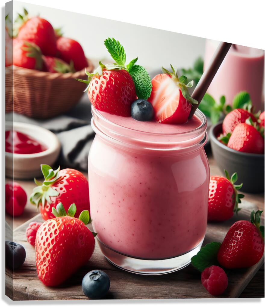 Strawberry milkshake 31 Canvas Print