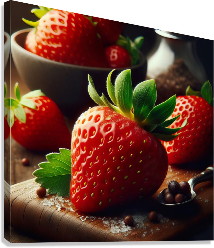 Strawberries studio lighting 9 Canvas Print