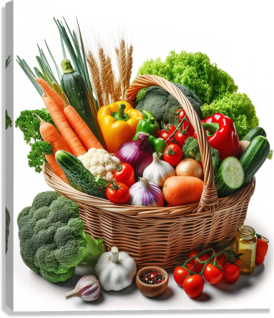 Basket with various fresh vegetables 6 Canvas Print