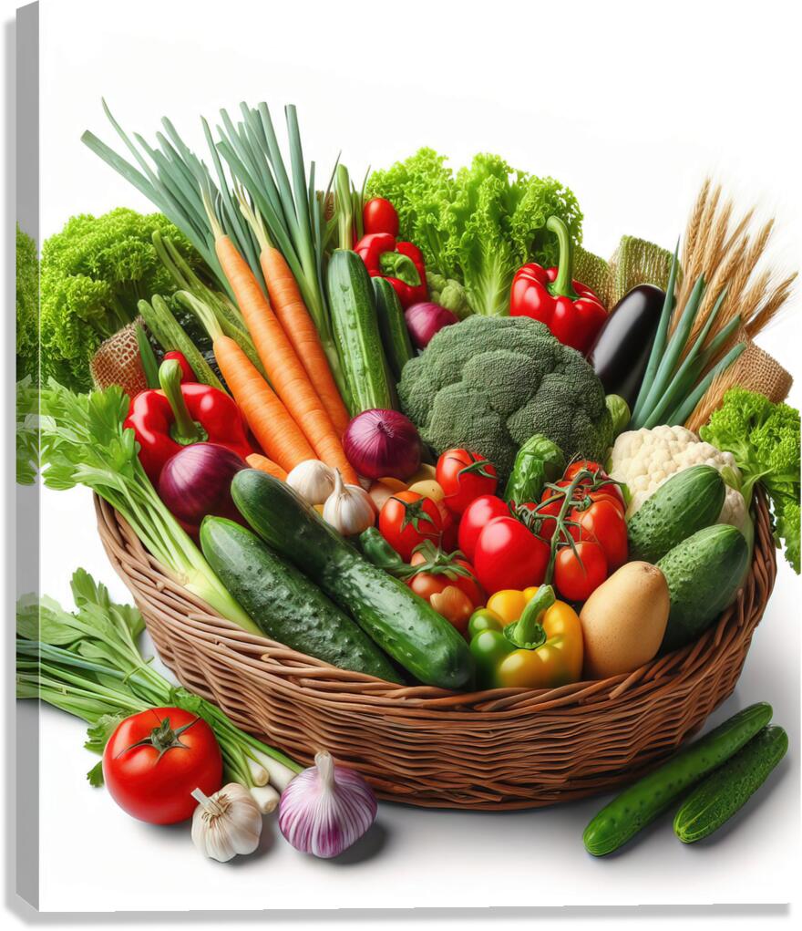 Basket with various fresh vegetables 5 Canvas Print