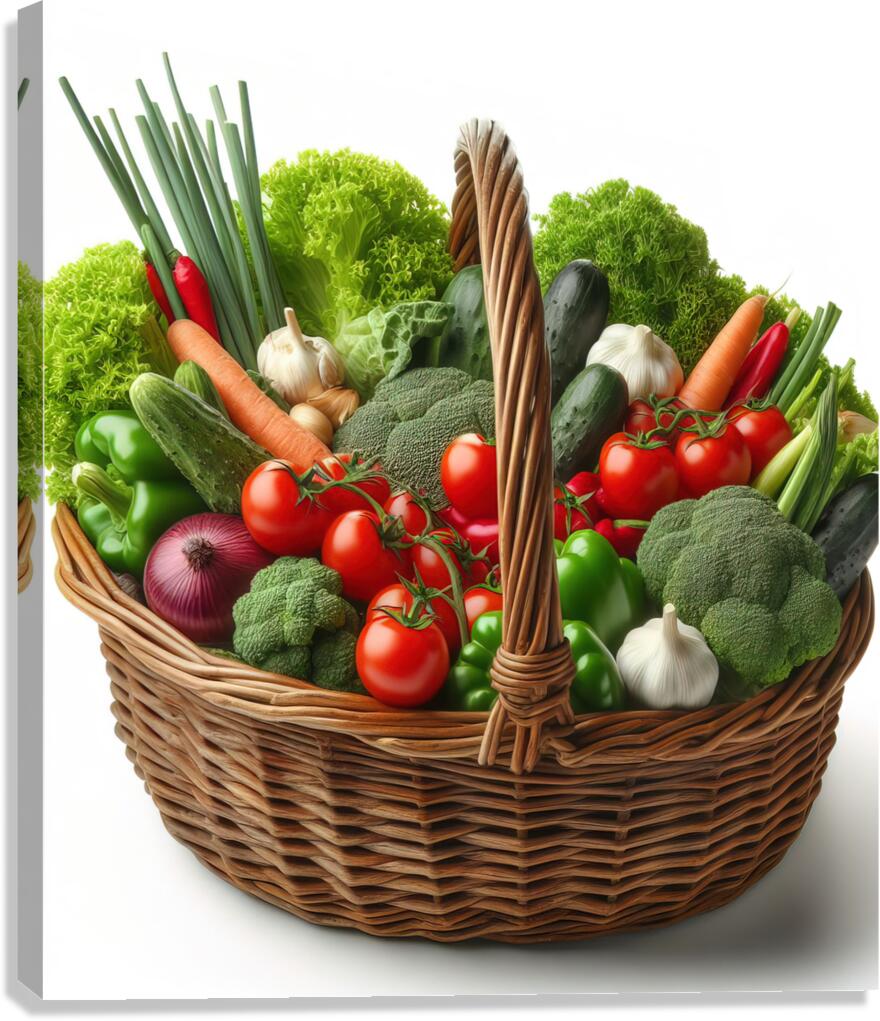 Basket with various fresh vegetables 2 Canvas Print