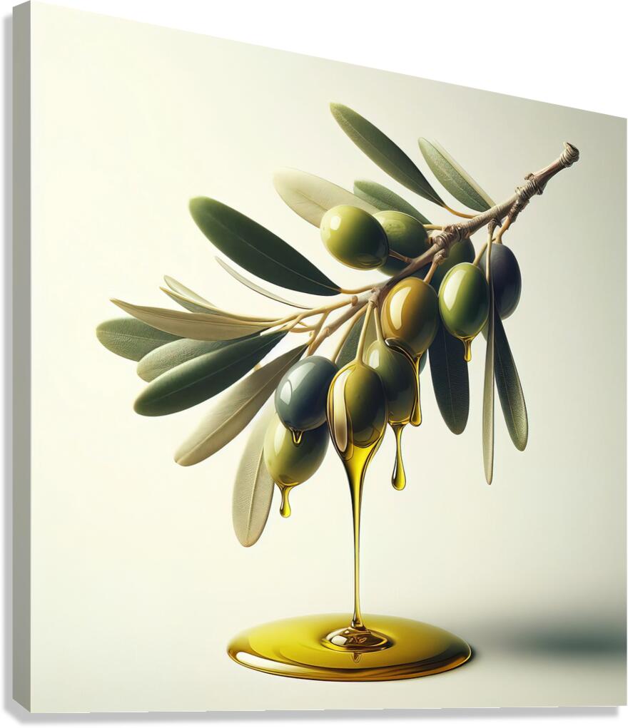 Olive oil on branch food 7 Canvas Print
