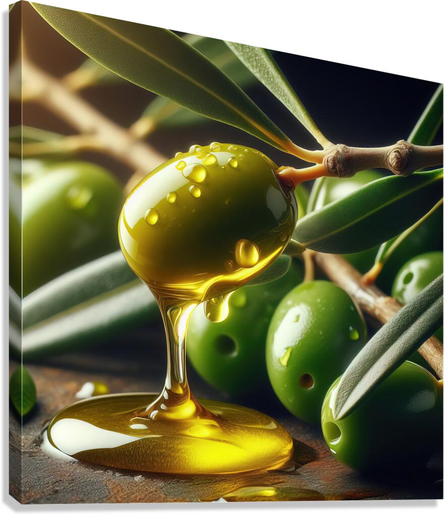 Olive oil on branch food 3 Canvas Print