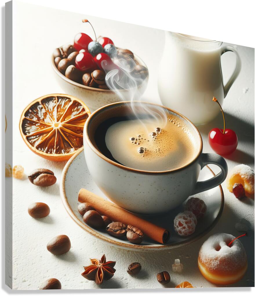 steaming coffee food 13 Canvas Print
