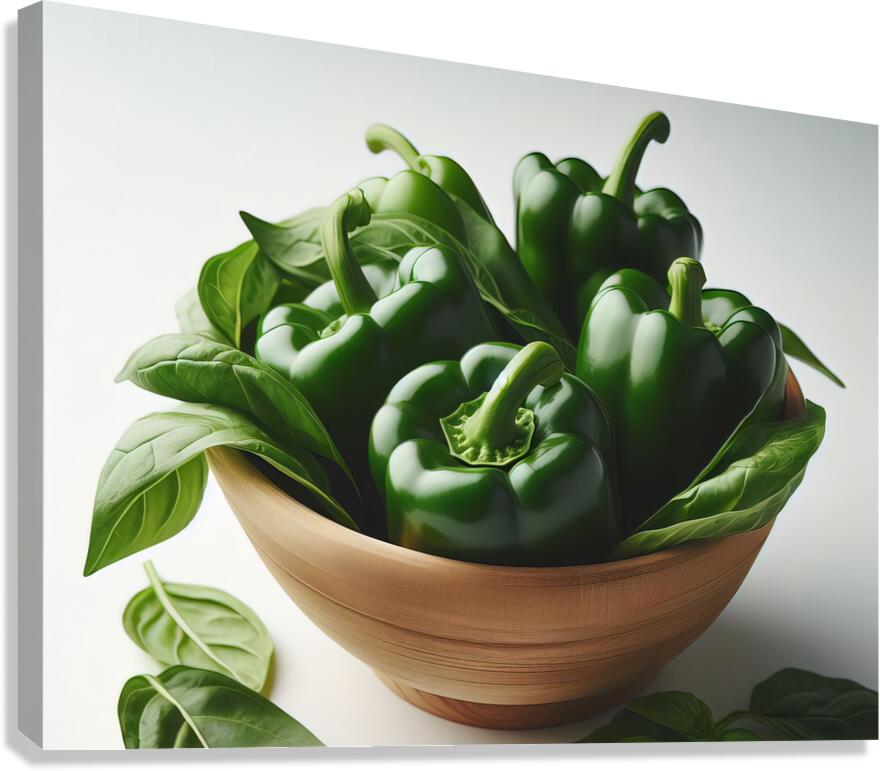 Red green yellow peppers food 8 Canvas Print