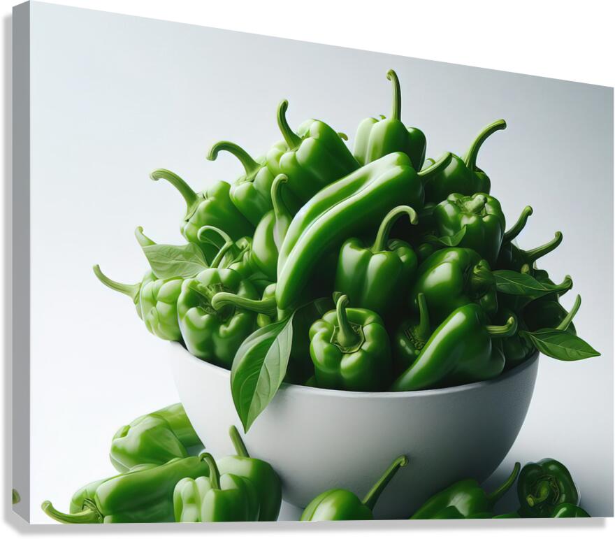 Red green yellow peppers food 14 Canvas Print