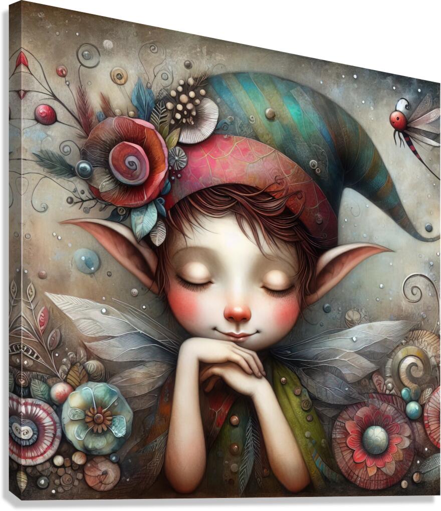 66 Mixed media painting of a caprices nomeelf Canvas Print