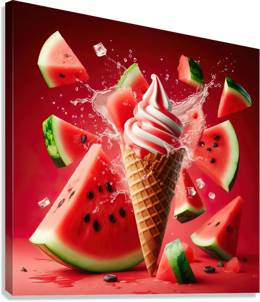 Strawberry ice cream chocolate vanilla various ic 1717277198.7794 Canvas Print