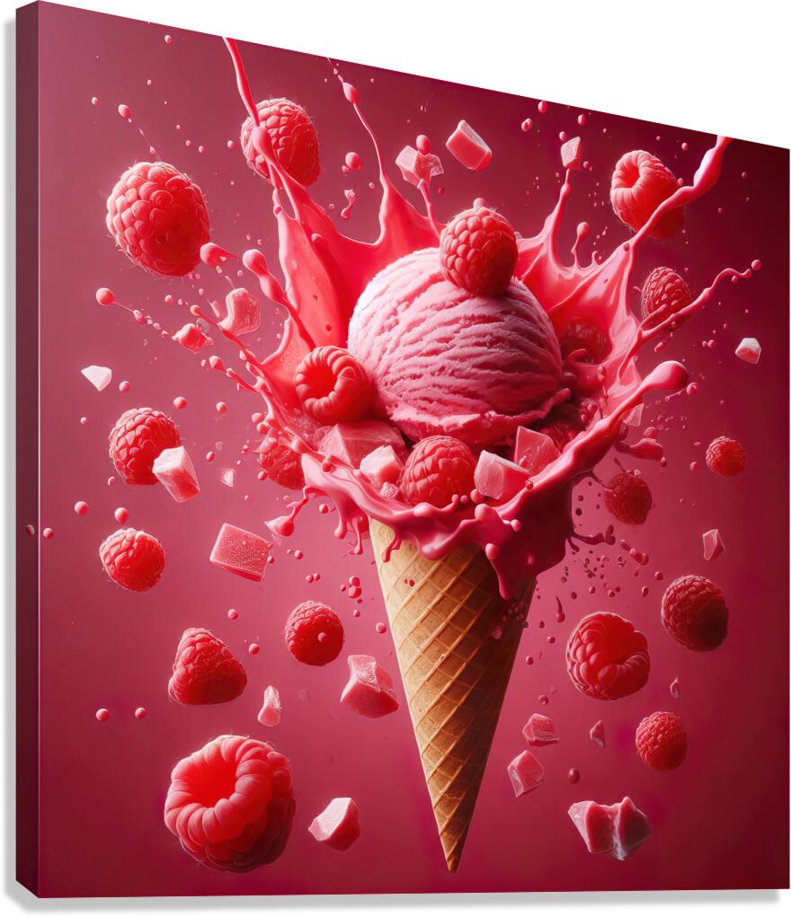 Strawberry ice cream chocolate vanilla various ic 1717277196.3454 Canvas Print