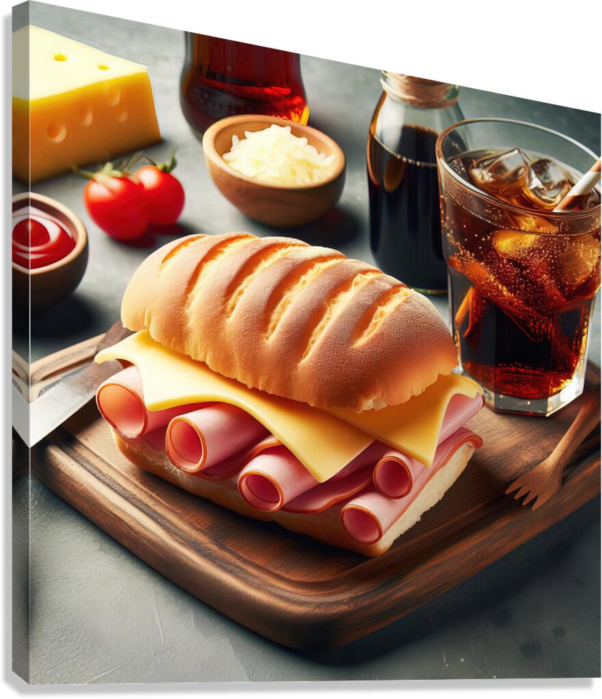 01 Sandwich bread tomato lettuce and yellow chees Canvas Print