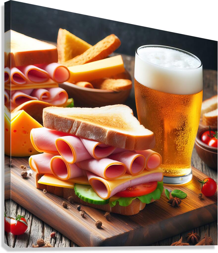 18 Sandwich bread tomato lettuce and yellow chees Canvas Print
