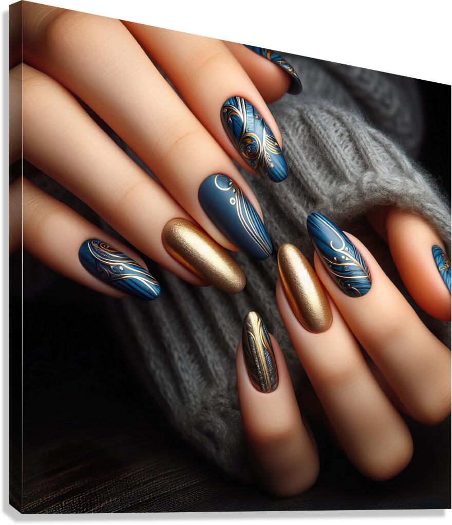 245 Close up of a woman s hand displaying a strik Canvas Print