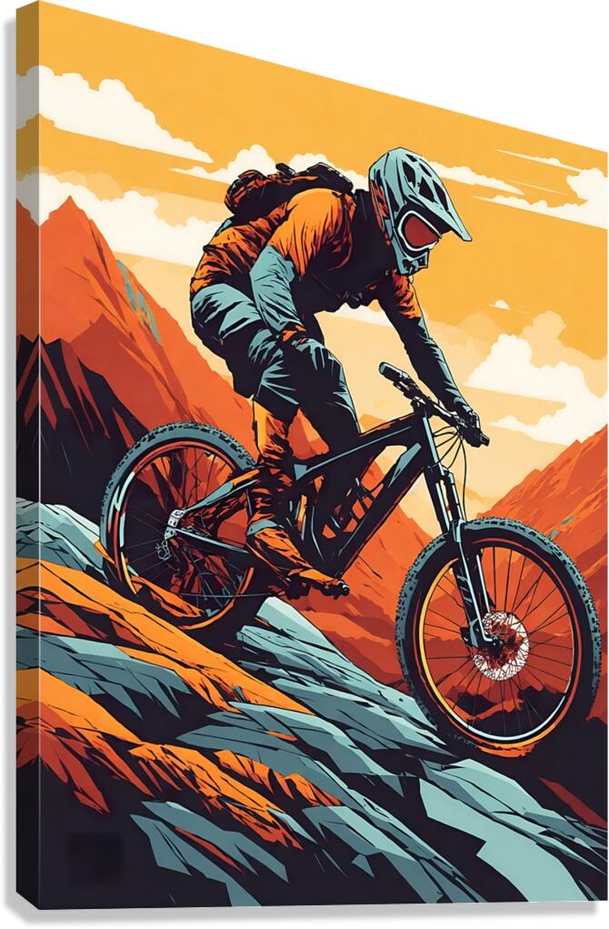 I descend on a vintage mtb Canvas Print