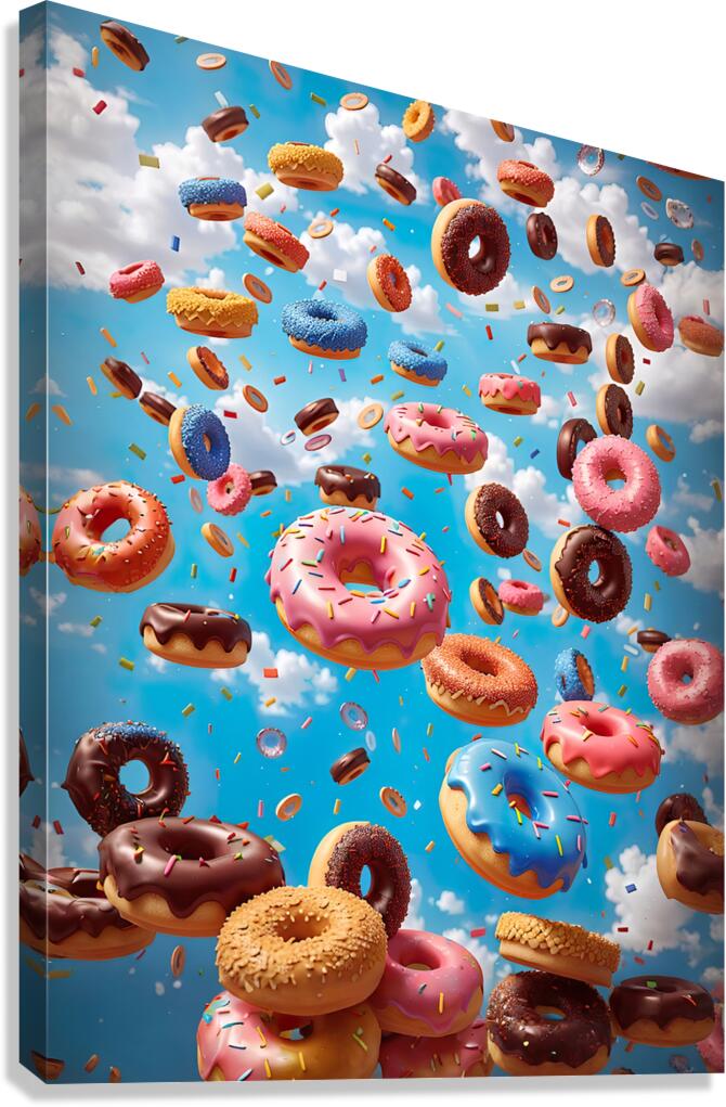 shower of donuts Canvas Print