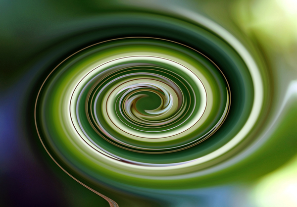 Green Swirl Abstract by Deb Oppermann