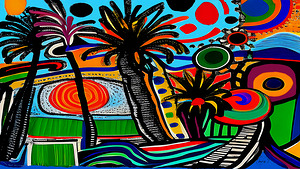 Palm City Blue Signed