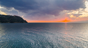Enoshima Island on Fiery Horizon